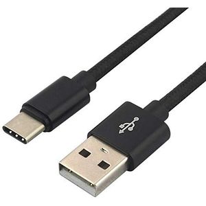 EverActive CBB-1.2CB USB-C/type C-kabel van nylon, snel opladen tot 3 A, 120 cm, zwart