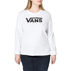 Vans Flying V Classic Ls Bf T-shirt voor dames, wit, XXS, Wit.