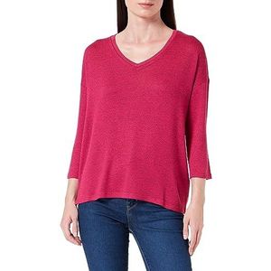 Vero Moda Vmbrianna Boo Rep 3/4 V-hals trui voor dames, Fuchsia-paars/details: gemêleerd