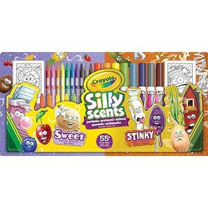 CRAYOLA - Silly Scents, schilderset 55+ stuks, viltstiften, potloden, geurwaskrijt, creatieve activiteit, 3 jaar en ouder, 04-0642