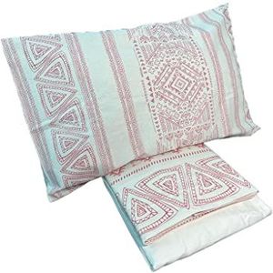 zer0bed, Indigo Eenpersoons beddengoedset, 1-zits, 100% puur katoen, wit/paars