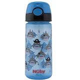 Nûby - Push-beker met zacht rietje - blauw - 540 ml - 3 jaar +