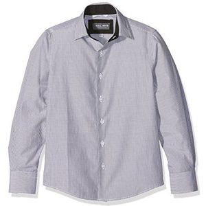 Gol overhemd met Eton-kraag - overhemden - getailleerde snit - lange mouwen - jongens - blauw (Black 2) - 170 cm, Blauw