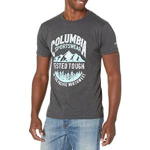 Columbia grafisch t-shirt heren, Antracietgrijs gemêleerd/duurzaam