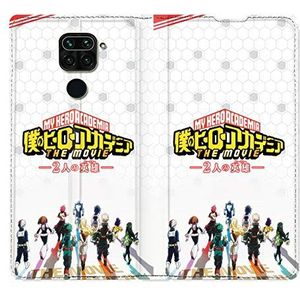 Cokitec Portemonneehoes voor Xiaomi Redmi Note 9S / 9 Pro Manga My Hero Academia, wit