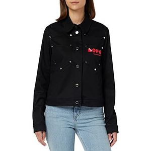Love Moschino Trucker Jacket Damesjas, zwart.