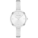 Calvin Klein Analoog kwartshorloge voor dames met zilverkleurige roestvrijstalen armband - 25200181, Zilver/Wit