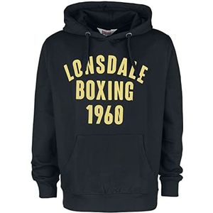 Lonsdale BUCKHAVEN Hoodie voor heren, regular fit, Zwart/Geel