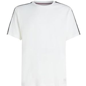 Tommy Hilfiger Heren T-shirt Logo Ss Tee grijs (magneet), maat L, ECRU