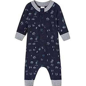 Schiesser Babypyjama Bambins, donkerblauw, 2 maanden, uniseks, baby, donkerblauw, 3 maanden, Donkerblauw