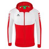 Erima Six Wings trainingsjack met capuchon voor heren, Rood/Wit