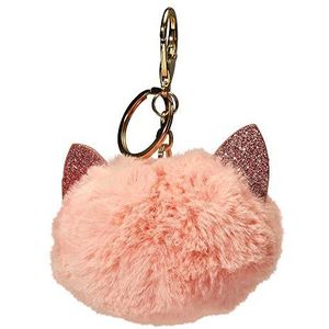 Draeger sleutelhanger pluche kat roze – pluche dier 100% polyester – eenvoudig design – goudkleurige ketting – ideaal als cadeau voor verjaardagen, voor alle gelegenheden