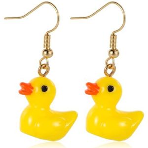 Gele eend Oorbellen, Gepersonaliseerde Acryl Drop Oorbellen Cartoon Stijl Grappige Accessoires Voor Meisjes Vrouwen Acryl Geen Edelsteen, Acryl, Geen edelsteen