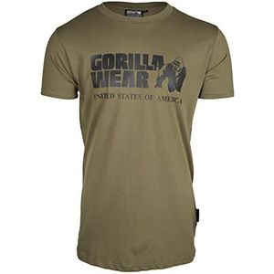 Gorilla Wear Klassiek T-shirt - zwart - klassiek bovendeel met logo voor sport, dagelijks gebruik, training, hardlopen, joggen, comfortabel, normale pasvorm, licht van katoen, bewegingsvrijheid