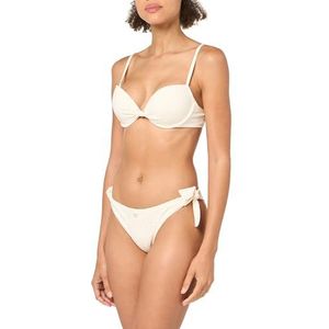 Emporio Armani Sangallo kanten bikiniset met push-up beha en strik bikiniset dames, Ecru