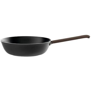 Alessi edo | PU114/28 B Pan van aluminium met antiaanbaklaag, handvat van roestvrij staal met PVD-coating, bruin