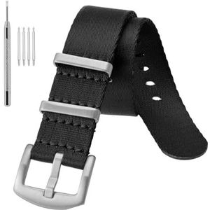 Anbeer Nylon horlogebandjes - 18 mm 20 mm 22 mm - Militaire ballistiek - Met roestvrijstalen sluiting - Voor mannen en vrouwen
