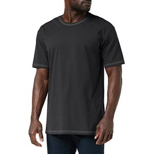 Urban Classics Heavy Oversized Contrast Stitch T-shirt voor heren, zwart/limoengroen