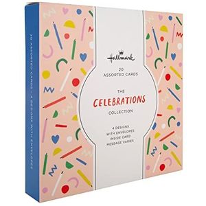 Hallmark 20 verjaardagskaarten in 4 kleurrijke motieven