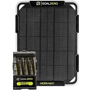 Goal Zero Kit Power Bank Guide 12 + zonnepaneel Nomad 5, uniseks, volwassenen, meerkleurig, standaard