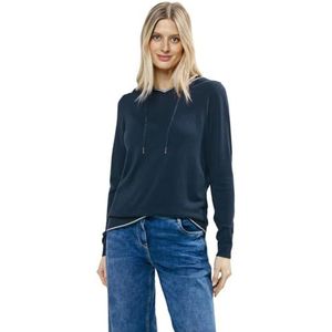 Cecil B302694 Damestrui met capuchon en V-hals, Casual denim blauw