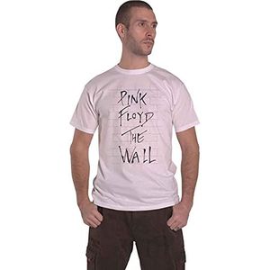 Rock Off Pink Floyd The Wall & Logo T-shirt voor heren, Wit (Wit Wit)
