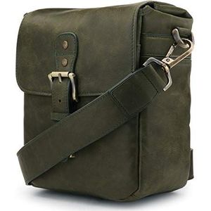 MegaGear Torres Mini Mirrorless, Instant en DSLR - Messenger Bag van echt leer, Olijf, Modern