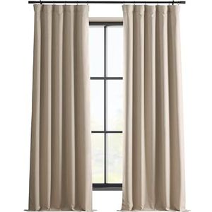 HPD Half Price Drapes Thermische verduisteringsgordijnen voor slaapkamer - 213 cm lang (1 paneel) - Verduisteringsgordijnen van linnen voor woonkamer, 127 x 213 cm (b x l), bruin