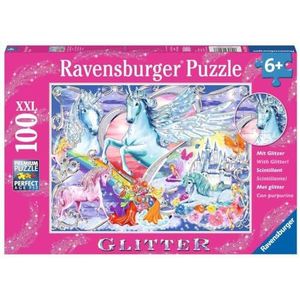 Ravensburger Kinderpuzzel - 13928 de mooiste eenhoorns - eenhoorn puzzel voor kinderen vanaf 6 jaar, met 100 delen in XXL-formaat, met glitter: met glitter