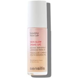 Sensilis Skin Glow Make Up - hydraterende en lichtgevende foundation, lichte dekking, voor doffe huid, geschikt voor de gevoelige huid, 30 ml, tint 02 beige