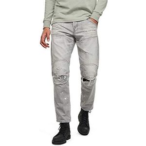 G-STAR RAW 5620 3D originele relaxed tapered jeans heren, Sun Faded Ripped Pewter Grey C049-b641