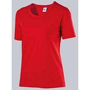 BP 1715-234-81-S T-shirt voor dames, 1/2 mouwen, ronde hals, lengte 62 cm, 170,00 g/m², katoen, stretch, rood S