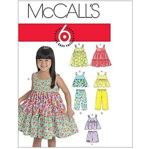 McCall's Patterns M6017 Patrons - 5-6 baby's/kindertops, jurken, shorts en broeken voor dames, 1 stuk, wit