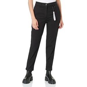 Love Moschino Stretch Canvas with Brand Gadget dames casual broek, zwart, 48, zwart.