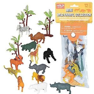 Wild Republic 22114 mini plastic zak voor kinderen, giraf, cheetah educatief speelgoed