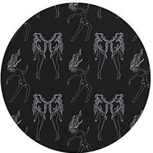 Questo Casa, Ronde muismat met antislip onderkant voor kantoor en thuis, diameter 22 cm
