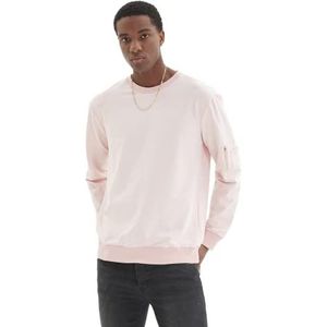 TRENDYOL Sweatshirt voor heren, ronde hals, roze, maat S, Roze