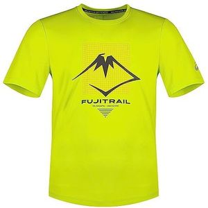 ASICS Fujitrail Logo Ss Top T-shirt voor heren, Neon Lime/Br.Orange/Performance Black