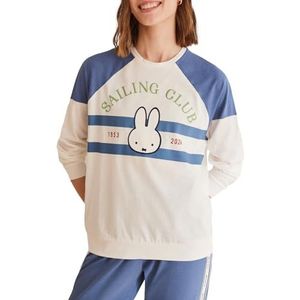 women'secret Sailor Lange pyjama met lange mouwen, pyjamaset voor dames, ECRU