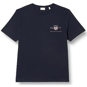 GANT Reg Archive Shield Emb Ss T-shirt met korte mouwen Archive Shield Regular Heren, Blauw (donkerblauw)