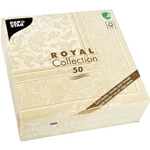 PAPSTAR 11681 Royal servetten, 1/4-laags, champagnepapier, 40 x 40 cm, 50 stuks