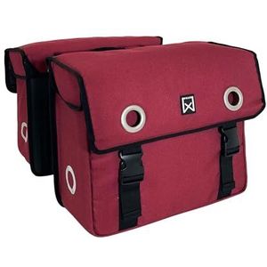 Willex Dubbele canvas tas, paars, rood
