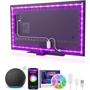 GHome Smart SL1-TV LED-achtergrondverlichting, 2,8 m intelligente lichtstrip voor werken met Alexa en Google Home, wifi-app, Go_sund-bediening, muzieksynchronisatie, intensiteit