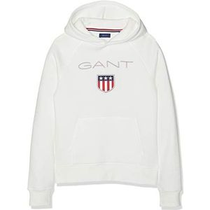 GANT Sport sweatshirt met capuchon, voor jongens, eggshell 113), 122-128, Ecru (Eggshell 113)