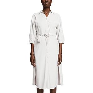 ESPRIT Collection Robe midi tissée de style chemise, Pastel Grey, 42