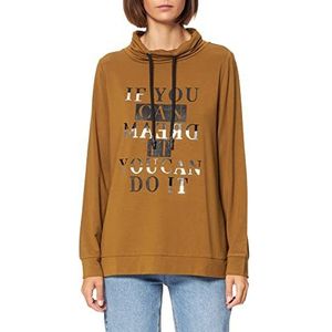 Cartoon sweatshirt dames, camel/zwart