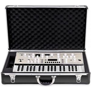 Analog Cases UNISON Case voor korg wavestate (transportbox, aluminium hoekbescherming, gevoerd deksel met handgreep, kabelopbergvakken) zwart, zwart.