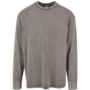 Urban Classics Heavy Boxy Acid Wash Longsleeve T-shirt voor heren, Asfalt