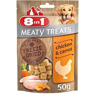 8in1 Meaty Treats for Dogs - Cubes of Freeze Dried Chicken and Wortels, 50 g