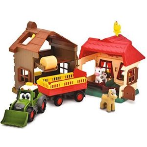 ABC Farmhaus Speelgoedstation voor baby's en peuters vanaf 2 jaar, met geluidseffecten, bewegende delen, tractor met aanhanger, speelfiguren, speelgoed ter bevordering van de motoriek en